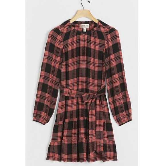 ANTHROPOLOGIE Cloth & Stone Daia Plaid Mini Dress S - Picture 4 of 11